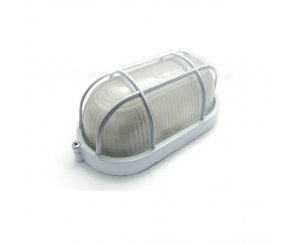 Светильник банный Navigator NBL-О2-100-Е27/WH, овал., белый ,с решеткой,