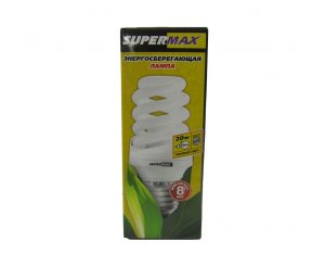 Лампа энергосберегающая SuperMax SPC 20W220v Е2727 Т2 теплый,