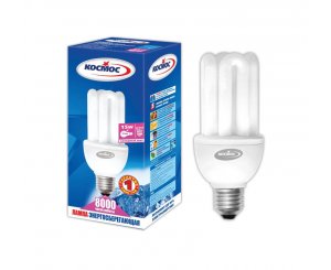 Лампа энергосберегающая КОСМОС 4U 15W220v E27 42 mini Т3 холодный,