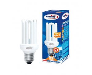 Лампа энергосберегающая КОСМОС 4U 20W220v E27 42 mini Т3 холодный,