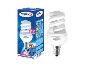 Лампа энергосберегающая КОСМОС SPC 13W220v Е1442 Т2 (спираль) холодный,