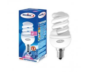 Лампа энергосберегающая КОСМОС SPC 13W220v Е1442 Т3 (спираль) холодный,