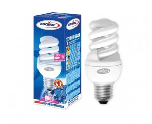 Лампа энергосберегающая КОСМОС SPC 13W220v Е2742 Т2 (спираль) холодный,