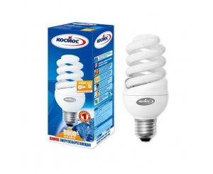 Лампа энергосберегающая КОСМОС SPC 20W220v E2727 Т2 (спираль) теплый,