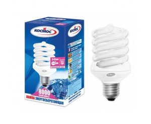 Лампа энергосберегающая КОСМОС SPC 30W220v Е2742 (спираль) холодный,